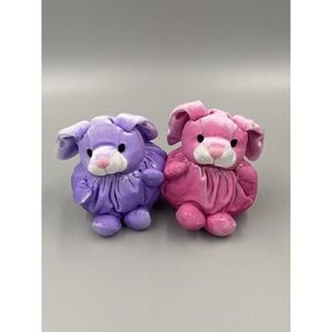 5 Inch Pink & Purple Bunny Rabbit Plush Vibrant Colors Stuffed Animals Tony Toys